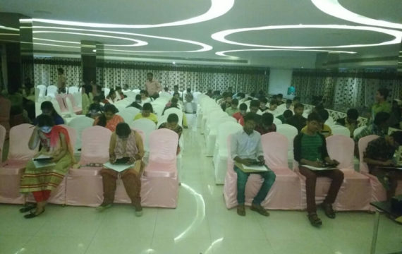 10th class Students taking NANO Diagnostic Test on Tables @ Karimnagar